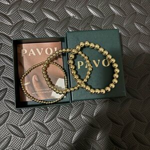 Gold Beaded Bracelet Stack - 3 Pack